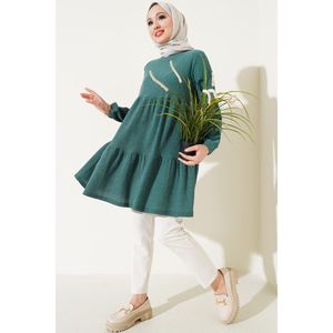 Túnica de corteza de árbol en capas verde - Product Image 4