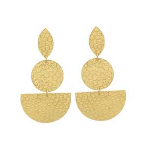 New Arrival Long Earrings <b>Flower</b> Design Geometric Architecture Design Earring Brass Earrings Classic Design for Women and <b>Girl</b> - Product Image 1