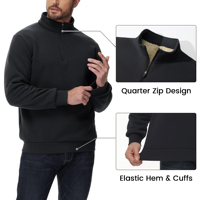 Nouveaux hommes couleur unie col haut tricoté pull automne et hiver épais à manches longues décontracté fermeture éclair pull pull pour hommes