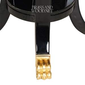 Mesa Auxiliar Redonda Negra de Lujo con Motivo de Estrella Incrustada y Detalles Ornamentales en Oro y Plata para Decoración de Esquinas de Hogar Moderno y Clásico - Product Image 6