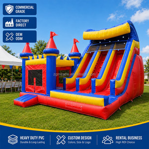 Château gonflable <span class=keywords><strong>commercial</strong></span> avec toboggan sec, combo de location de château gonflable de qualité professionnelle pour les entreprises de location de matériel de fête - Product Image 1