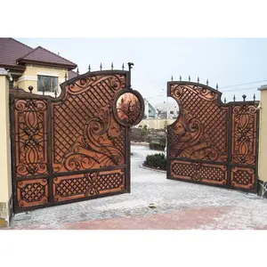 High Quality house main gate designs simple main door wrought iron gate design modern channel metal gates design for home