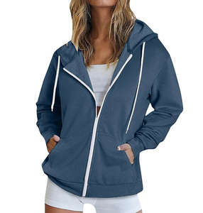 Vente en gros – Sweat à capuche décontracté pour femme, imprimé, tricoté, 100 % coton molletonné 320 g/m², coupe oversize, anti-rétrécissement, anti-boulochage, collection automne - Product Image 2