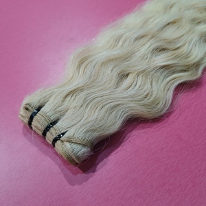 Genius Weft 100% Cabello humano virgen 613 Ondas rubias 10A Grado Blanqueado Crudo 100% Procesado 100% 613 Paquete de pelucas rizadas de color - Product Image 1