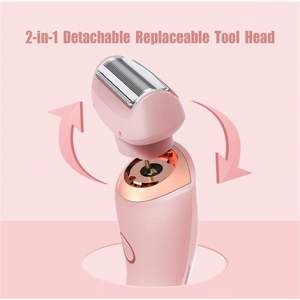 Afeitadora Eléctrica Recargable 2 en 1 para Mujer, con Doble Cuchilla de Acero Inoxidable, Resistente al Agua IPX7, Lavable, con Batería USB - Product Image 5