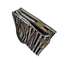 Sac fourre-tout léger et élégant en coton 100% imprimé à la main, motif floral palmier, écologique, idéal pour les voyages et le shopping, avec fermeture éclair