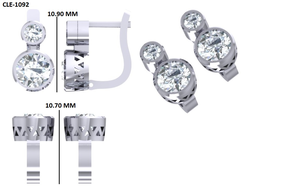 Pendientes de Oro Blanco Sólido de 10K/14K/18K, Regalo de Aniversario para Mujer, Pendientes Largos con Engaste de Bisel y Corte Redondo de 1.50 Ct, Pendientes de Diamantes - Product Image 6