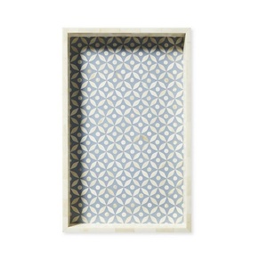 Nueva bandeja de incrustaciones de hueso de diseño decorativo Fabricante y exportador al por mayor Bandeja de servicio de resina hecha a mano de lujo al por mayor - Product Image 2