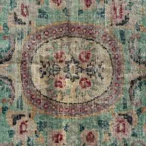 Alfombra Turca Grande de 4.5x9.4 pies, Alfombra Vintage, Alfombra Roja Ikat - Product Image 3