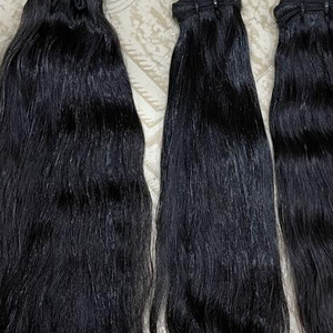 Extensions de cheveux naturels en forme de carré, cuticules, tissage fait à la MACHINE, couleur naturelle, vierges, non traités, couleur naturelle, fermeture en dentelle - Product Image 1