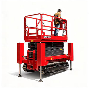 Plataforma Elevadora de Tijera Eléctrica de Servicio Pesado con Orugas, 18m de Altura, 12V, Remolcable para Uso Industrial y de Construcción - Product Image 3