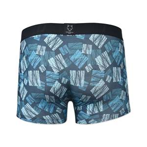 Handee Men's Mid-Rise Underwear Breathable Spandex Polyester Briefs Square Detail Knitted Fabric Green Color Logo Waist ODM - Product Image 3