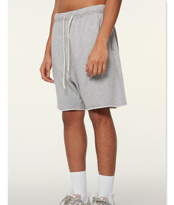 2025 nueva moda al por mayor pantalones cortos deportivos de Fitness para hombres pantalones cortos de chándal de lana de algodón estampados - Product Image 4