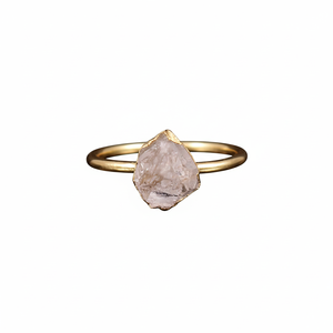 Anillo de Compromiso Clásico para Mujer, Hecho a Mano, Plata de Ley 925, Cuarzo Rosa Natural en Bruto, Chapado en Oro, Sin Níquel, Sin Plomo, para Cumpleaños - Product Image 2