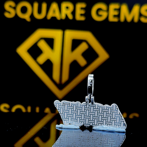 จี้ฮิปฮอปตัวอักษรของผู้ชายเครื่องประดับน้ำแข็งสีเงินโมอิสพร้อมตัวอักษรของคุณเองสำหรับเด็ก - Product Image 2