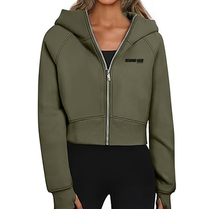 Full Zipper Women's Sweatshirt Lightweight Casual Streetwear <b>Drop</b> Shoulder Figures Breathable Eco-Friendly Hoodies Knitted - Product Image 4