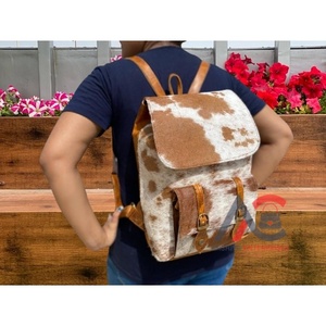Real Cowhide Leather Backpack Brown Hair On Leather Backpack <b>Rucksack</b> Multi Uses Backpack - Product Image 1