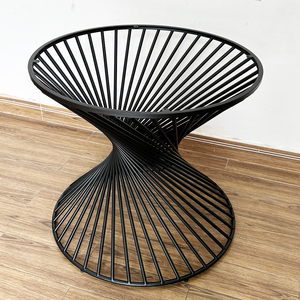 CHBCF024 Pieds de table basse modernes en acier inoxydable en spirale, diamètre 80 cm, hauteur 73 cm, décoratifs et thermolaqués - Product Image 3