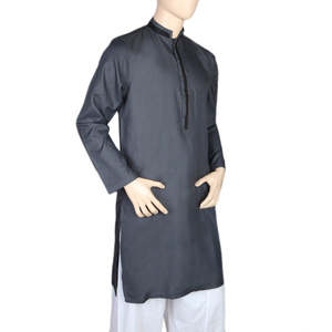 Kurta fantaisie Mashriq pour hommes - Gris foncé - Product Image 2