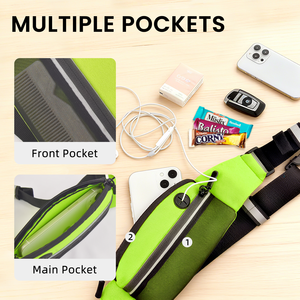 Yeni moda özel renk nefes hafif neopren Polyester fermuar su geçirmez koşu bisiklet telefon bel çantası - Product Image 3