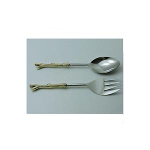 Service à salade de luxe en acier inoxydable Offre Spéciale avec belle poignée avec Design en marbre, ensemble de couverts à poignée faite à la main - Product Image 2