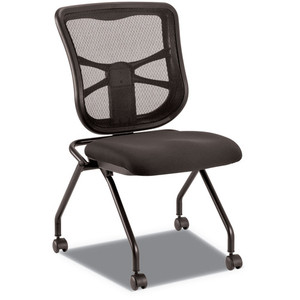 Alera ALEEL4915 Chaise empilable en maille Elusion 275 Lbs. Boîtes empilables noires (2 par carton) - Product Image 1