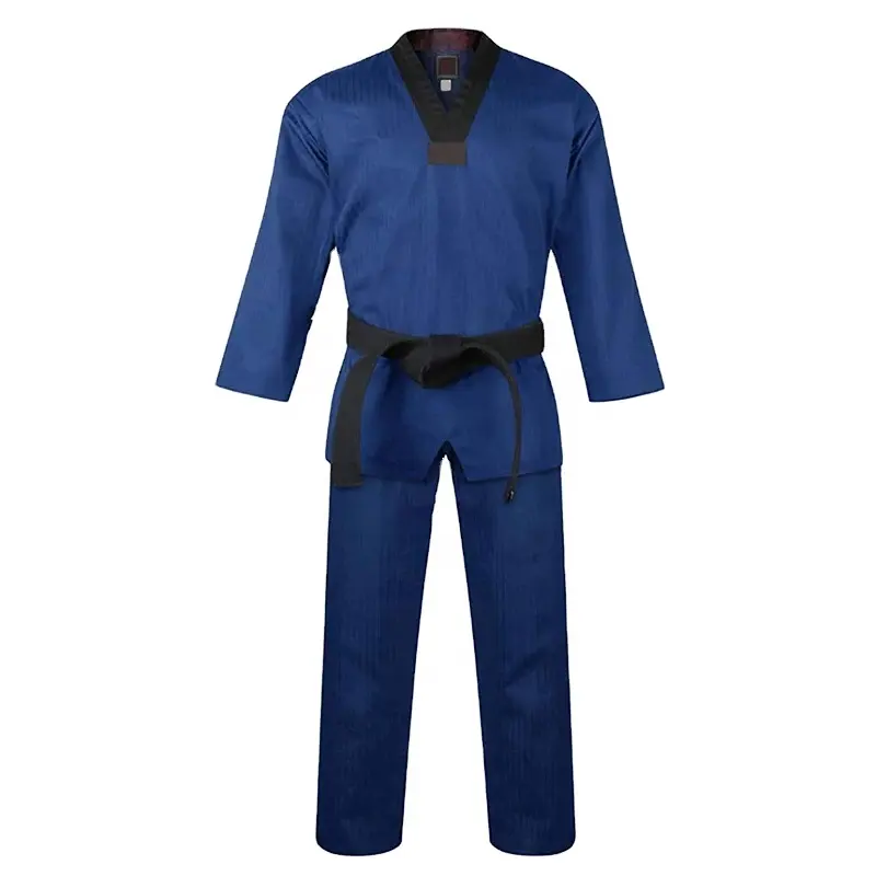 Uniforme de taekwondo dernière conception faible taux bon matériel meilleure vente fabricant populaire couleur personnalisée uniforme de judo