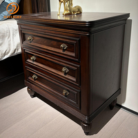 Villa de luxe Table de chevet vintage en bois massif Chambre à coucher classique personnalisable Ensemble de meubles royaux antiques Table de nuit design hôtelier
