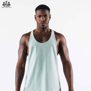 OEM & ODM <b>Men's</b> Superior Quality Breathable Knitted Racerback Gym <b>Stringer</b> <b>Vest</b> 100% Cotton Quick Dry Wholesale Bodybuilding - Product Image 1