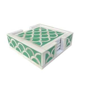 Posavasos Hexagonales Clásicos Hechos a Mano con Incrustaciones de Hueso, Ecológicos, de Calidad de Exportación, para Hoteles y Restaurantes - Product Image 6