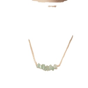 Cadena de Eslabones de Plata de Ley 92.5 Chapada en Oro, 16 Pulgadas de Largo, Hecha a Mano con Piedras Preciosas de Aventurina Verde Natural Sin Tratar - Product Image 1