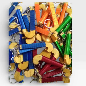 Children's Ice Hockey Stick Keychain <b>Mini</b> Wooden Promotional <b>Keyring</b> for Tournaments - Product Image 1