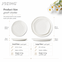 Assiette à dîner en céramique blanche, assiette à salade en porcelaine texturée ondulée, plat moderne et organique, compatible micro-ondes et lave-vaisselle, de qualité supérieure