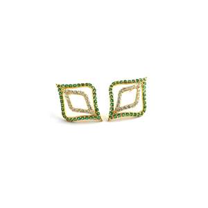 Pendientes de tuerca de mariposa de oro amarillo de 14K, Diamante Esmeralda natural, chapado en oro blanco, moda principal de 18K para compromiso, certificado IGI - Product Image 4