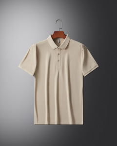 Polo à manches courtes pour hommes d'âge moyen, couleur unie, avec logo personnalisé OEM, nouveau design, pour entreprise - Product Image 3