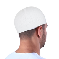 Top vente blanc islamique musulman hommes culte tricot bonnet chapeau en relief Kufi casquettes Takke pour décontracté fête pêche