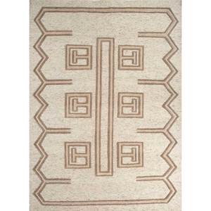 Alfombras de Lana Color Marfil Thyme, Anudadas a Mano, Diseño Geométrico Abstracto para el Hogar, Sala de Estar, Pasillo, Entrada, Diseño Rectangular Tipo Rompecabezas para Adolescentes - Product Image 1