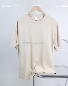 270gsm 100% algodón impreso camisetas al por mayor de alta calidad Unisex camisas de manga corta de verano camiseta Casual sólido tela en blanco - Product Image 5