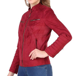 แจ็คเก็ตหนังกลับคุณภาพสูงสำหรับผู้หญิง ขายดีที่สุด  รับสกรีนโลโก้ ระบายอากาศได้ดี สีพื้น  บุด้วยผ้าฝ้ายสำหรับฤดูหนาว - Product Image 4