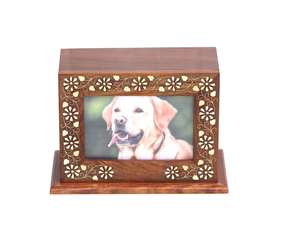 Caja de urna de fotos de madera para cenizas de mascotas, cremación para gatos y perros, urna hecha a mano, recuerdo funerario - Product Image 6