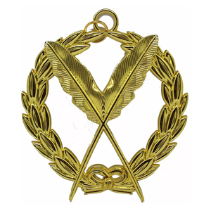 Grand Secretary collare massonico gioiello in oro placcato massone di alta qualità su misura Regalia nuovi gioielli colletto cerimoniale - Product Image 1