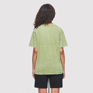 2024 été décontracté hommes 100% coton T-Shirt uni vert clair lavé à l'acide personnalisé surdimensionné séchage rapide 3D Fitness solide numérique - Product Image 4