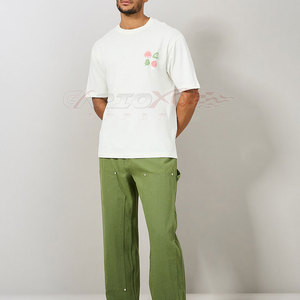 Camiseta de manga corta informal y cómoda para hombre con texto estampado de abullonado, ropa de calle moderna de algodón de tacto suave para camiseta con estampado de abullonado - Product Image 4