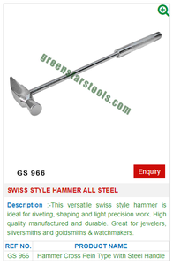 Estilo suizo GS 966 Martillo de acero para herramientas de joyería Sellos de joyería - Product Image 2