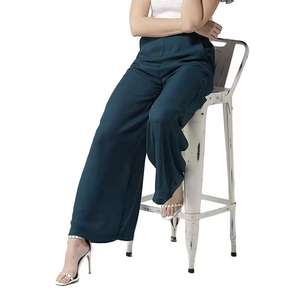 Venta al por mayor Mujeres Flare Jogger Pantalones Seda/Algodón Transpirable Ecológico Verano Loose Fit Straight Leg Pantalones de chándal Venta - Product Image 3