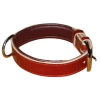 Premium kalite özel köpek tasması süper yumuşak hakiki deri koyun Napa deri yastıklı katı desen en perçin dekorasyon