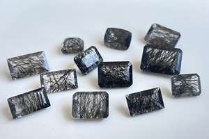 38ct ธรรมชาติผสมมาก12ชิ้นสีดำรูป rutile แปดเหลี่ยม Baguette รูปร่างผสมเหลี่ยมเพชรพลอยที่มีคุณภาพสูงสุด - Product Image 2
