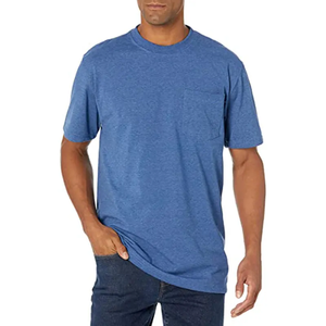 Camiseta 100% de algodón para hombre, Camiseta lisa de manga corta en blanco con bolsillo, secado rápido, serigrafiada de alta calidad con logotipo personalizado - Product Image 1