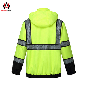 2024 Unisex High Quality Polyester Reflective Safety Jacket Custom Logo Printing Full Sleeves Nylon Front Zipper Clothing - Product Image 3