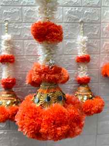Guirnalda de flores indias vibrantes con borla de Gota Kone, Ideal para decoración de bodas, celebraciones de Diwali, colgantes de entrada y techo - Product Image 6